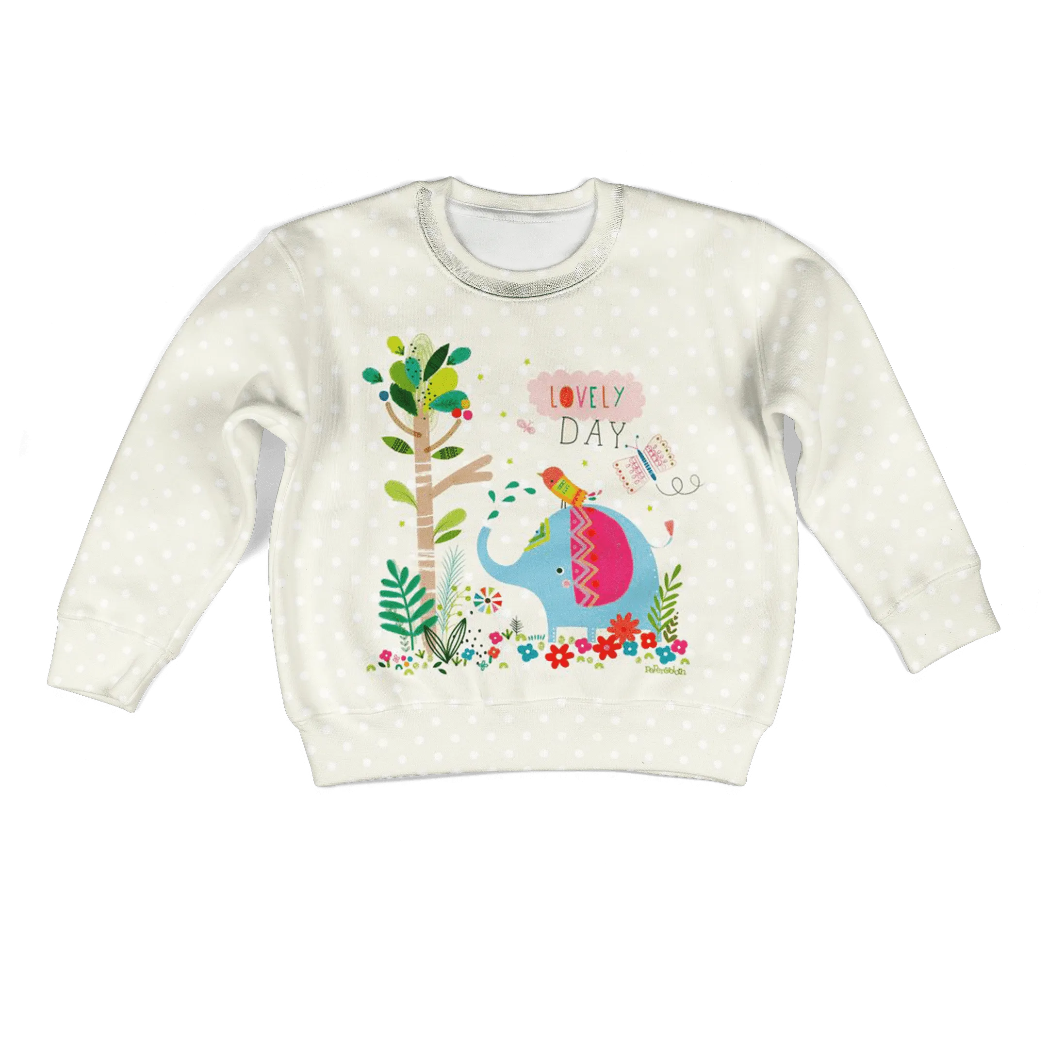 Elephant with a lovely day Kid Custom Cosplay Hoodies Apparel