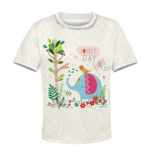 Elephant with a lovely day Kid Custom Cosplay Hoodies Apparel