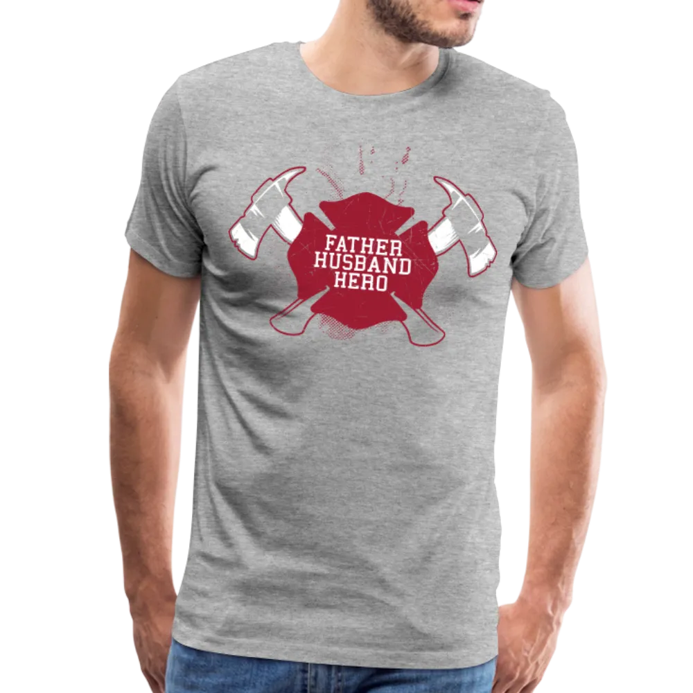 Father Husband Hero Firefighter Men's Premium T-Shirt (CK1858)