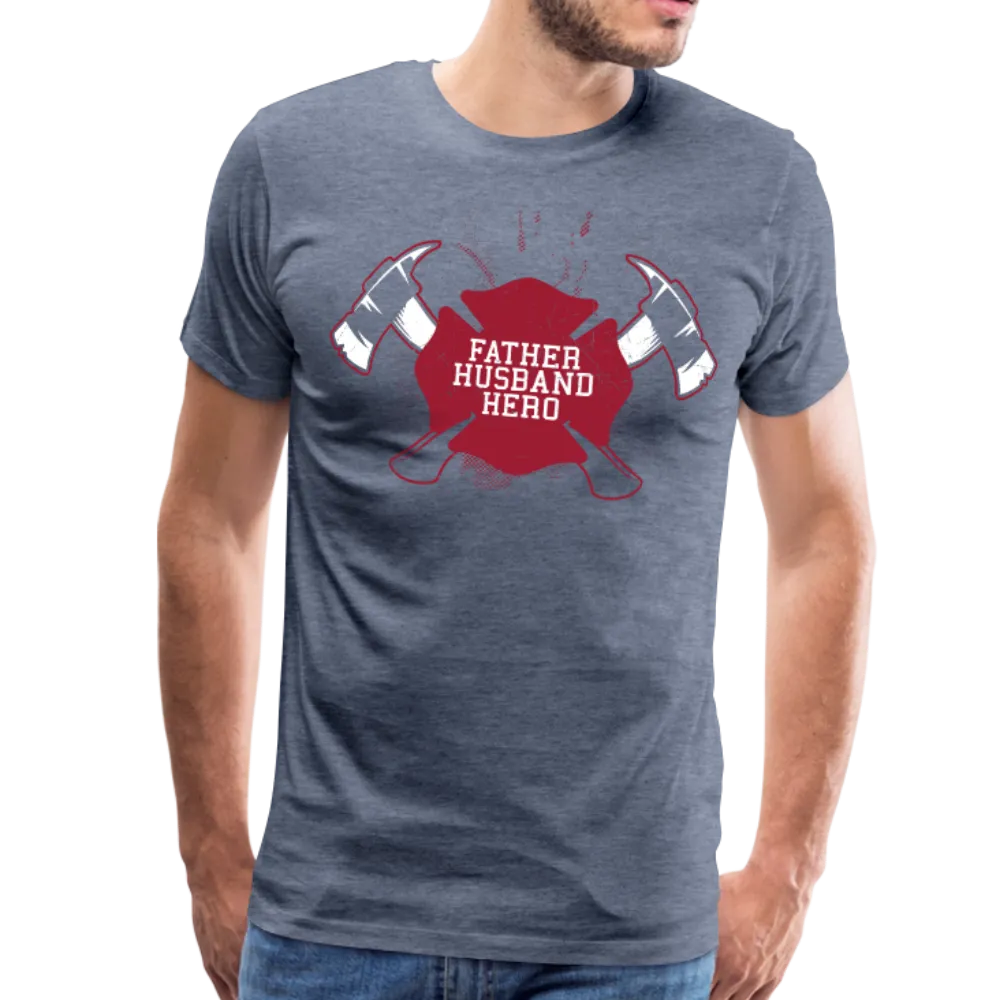 Father Husband Hero Firefighter Men's Premium T-Shirt (CK1858)