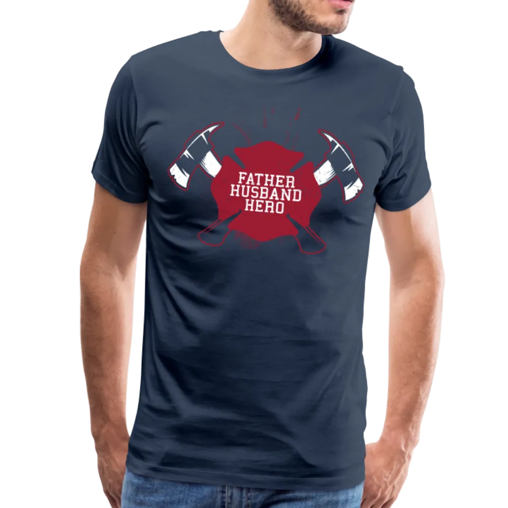 Father Husband Hero Firefighter Men's Premium T-Shirt (CK1858)