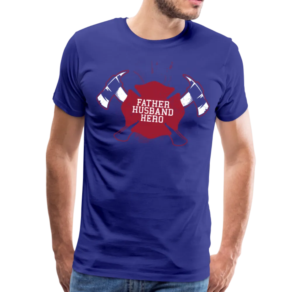 Father Husband Hero Firefighter Men's Premium T-Shirt (CK1858)