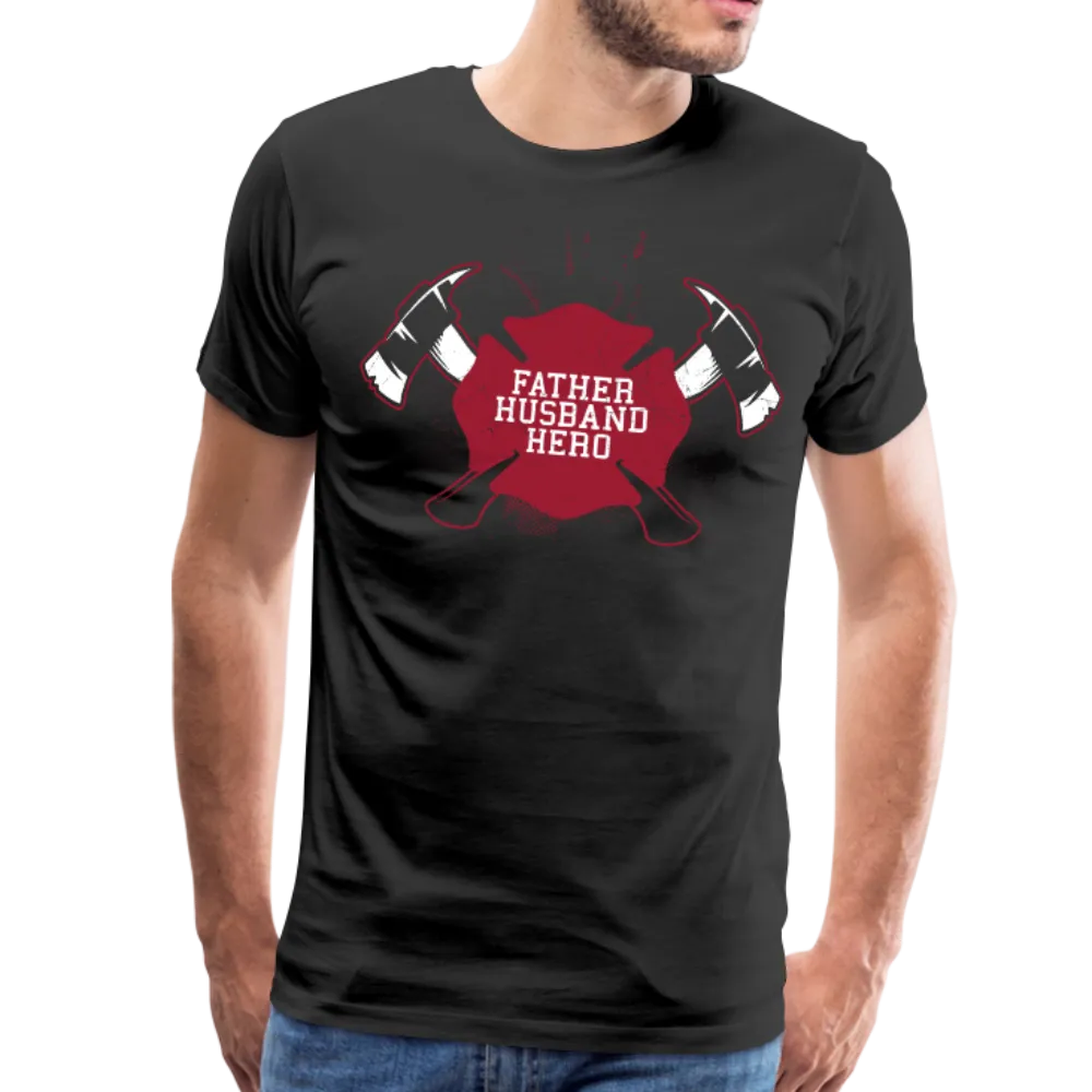 Father Husband Hero Firefighter Men's Premium T-Shirt (CK1858)