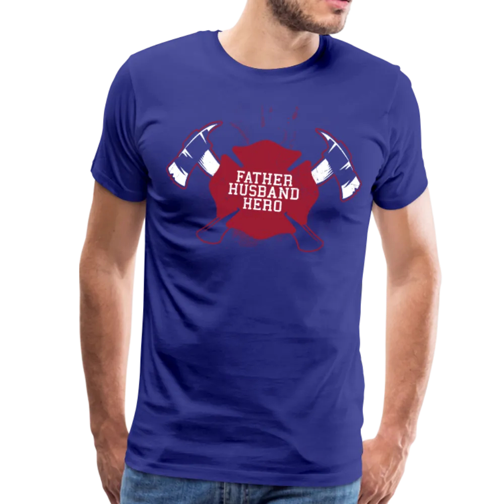 Father Husband Hero Firefighter Men's Premium T-Shirt (CK1858)