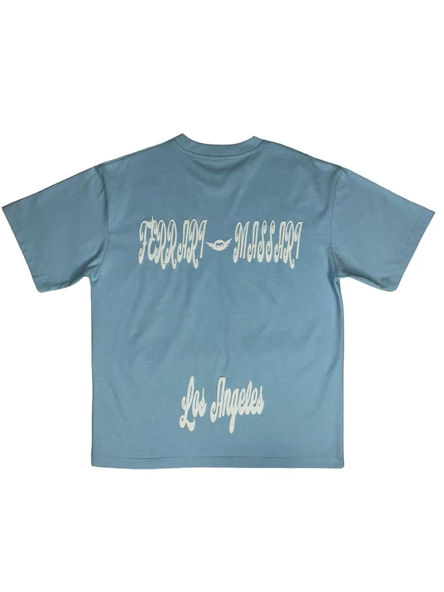 FERRARI MASSARI til the war is won skull SHIRT (LT BLUE)