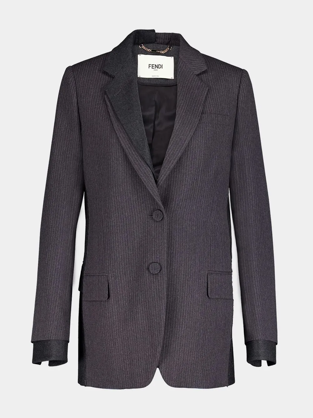 Flannel Single-Breasted Blazer