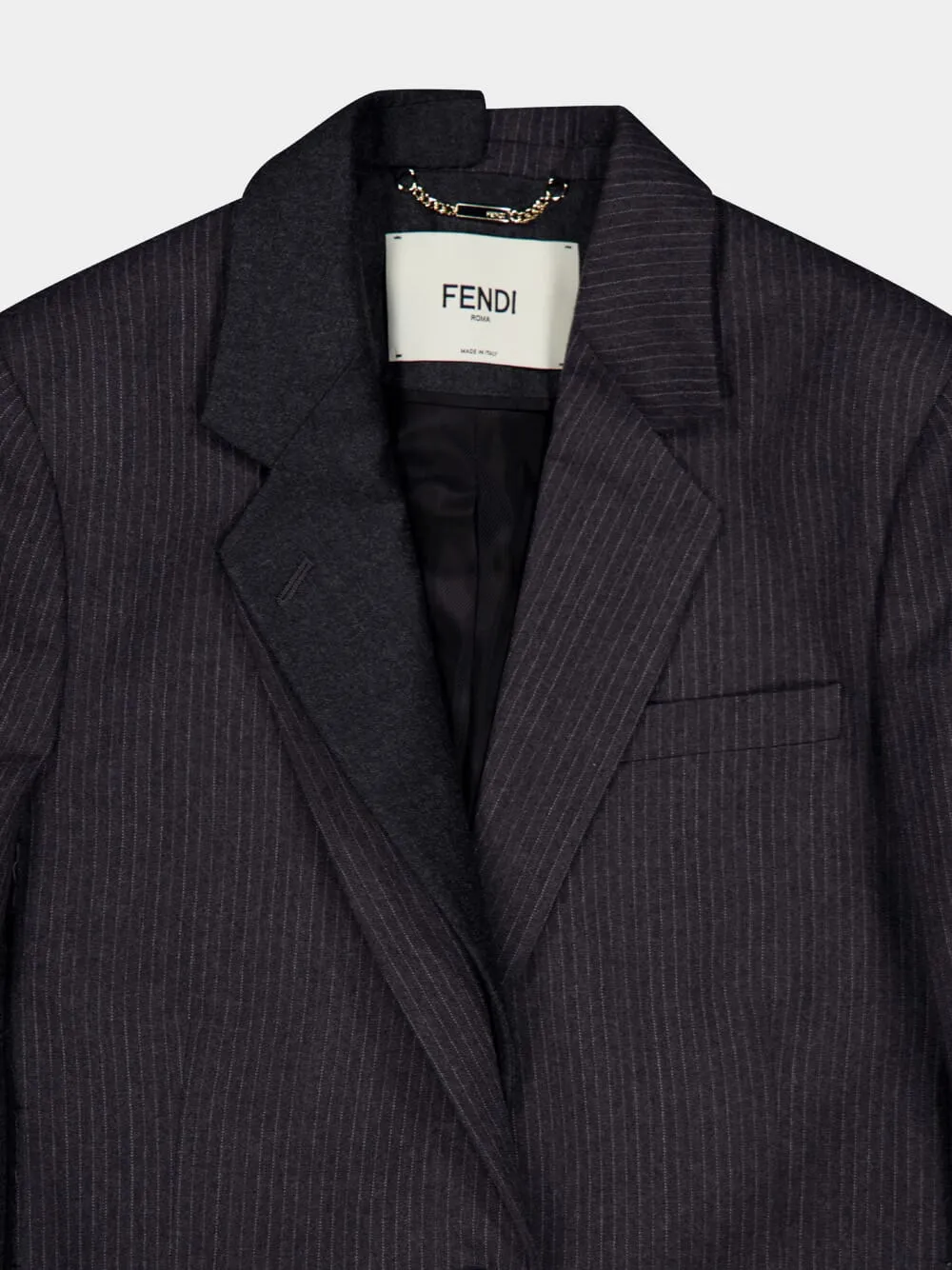 Flannel Single-Breasted Blazer