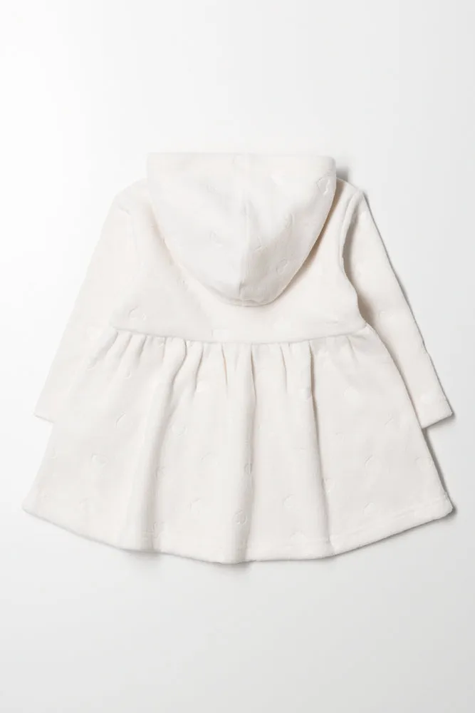 Fleece Hooded Dress Cream