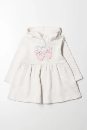 Fleece Hooded Dress Cream