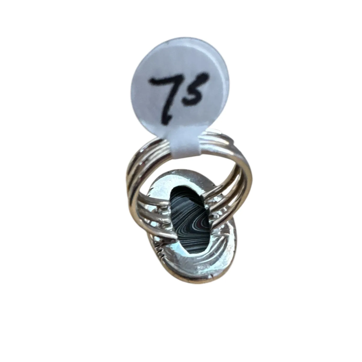 Fordite Solid 925 Sterling Silver Ring 7