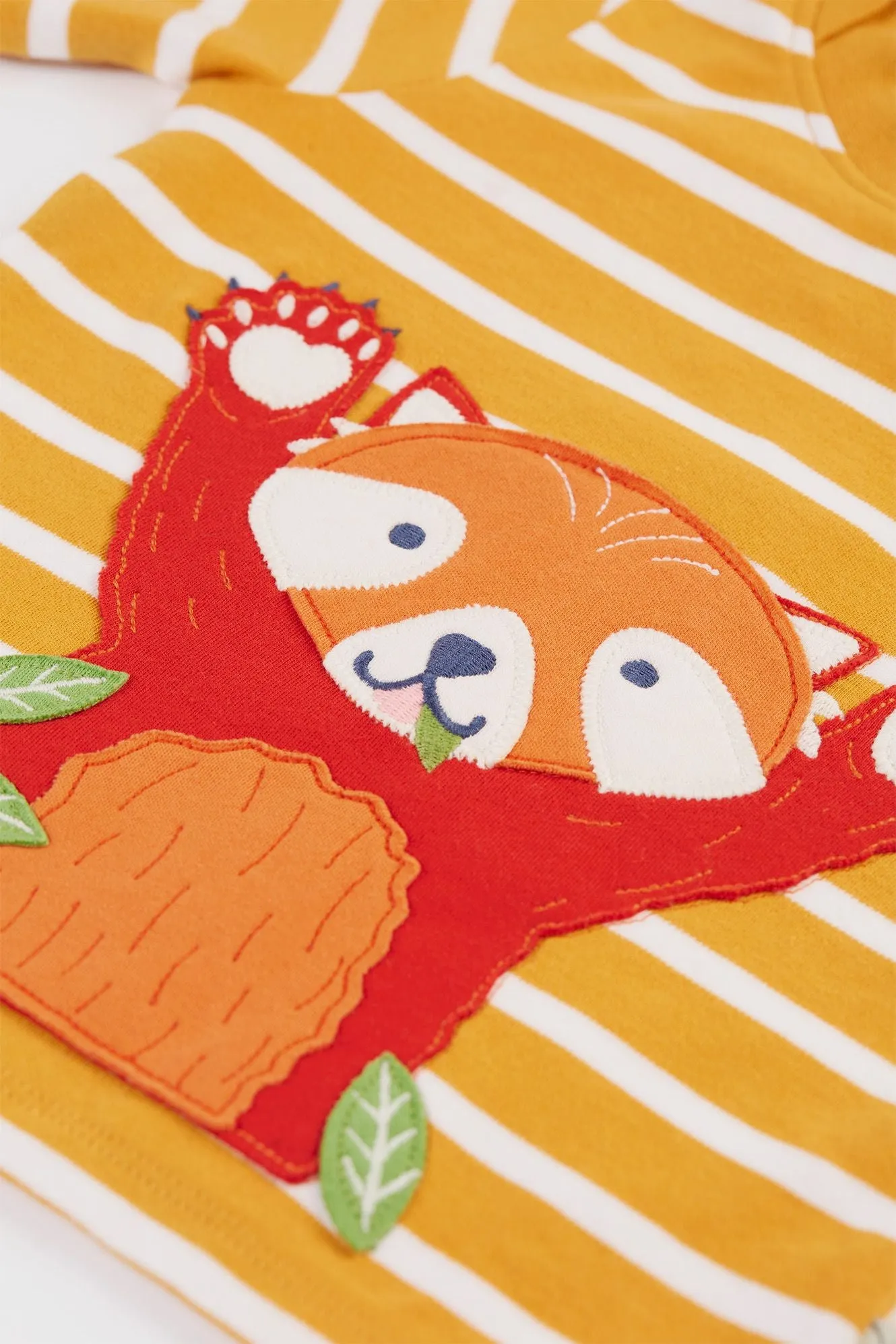 Frugi Easy On Infant T-Shirt Red Panda Stripe