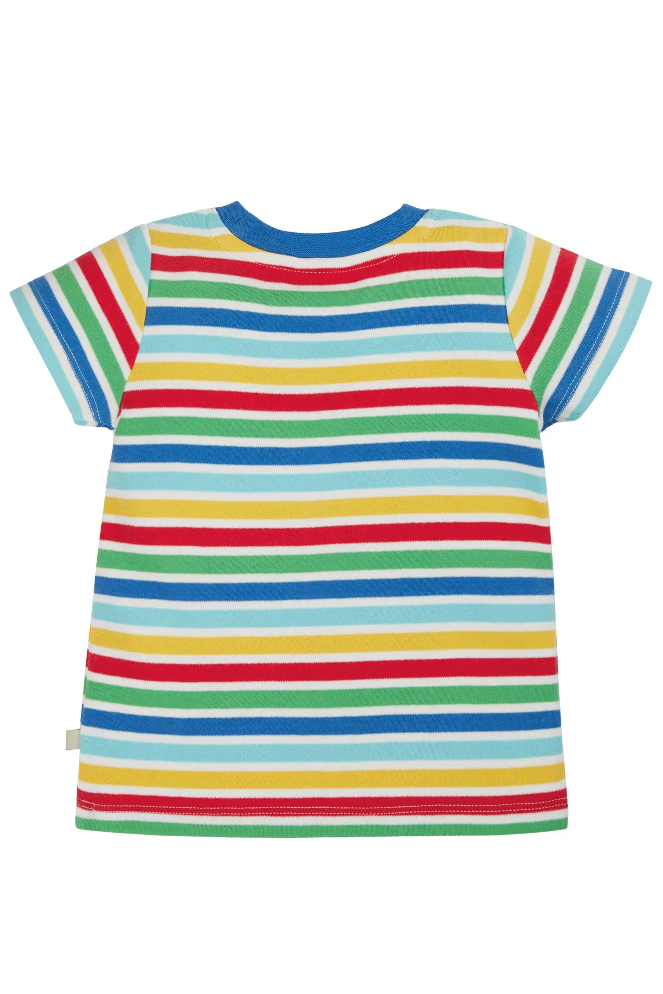 Frugi Easy On Tee - Cobalt Rainbow Stripe Sheep