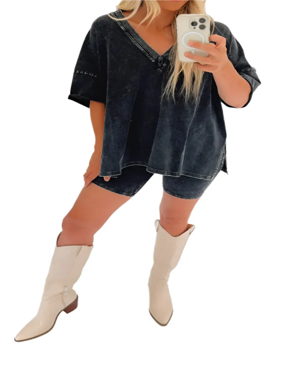 Giulia – Chic Vintage-Washed Summer Set for Women