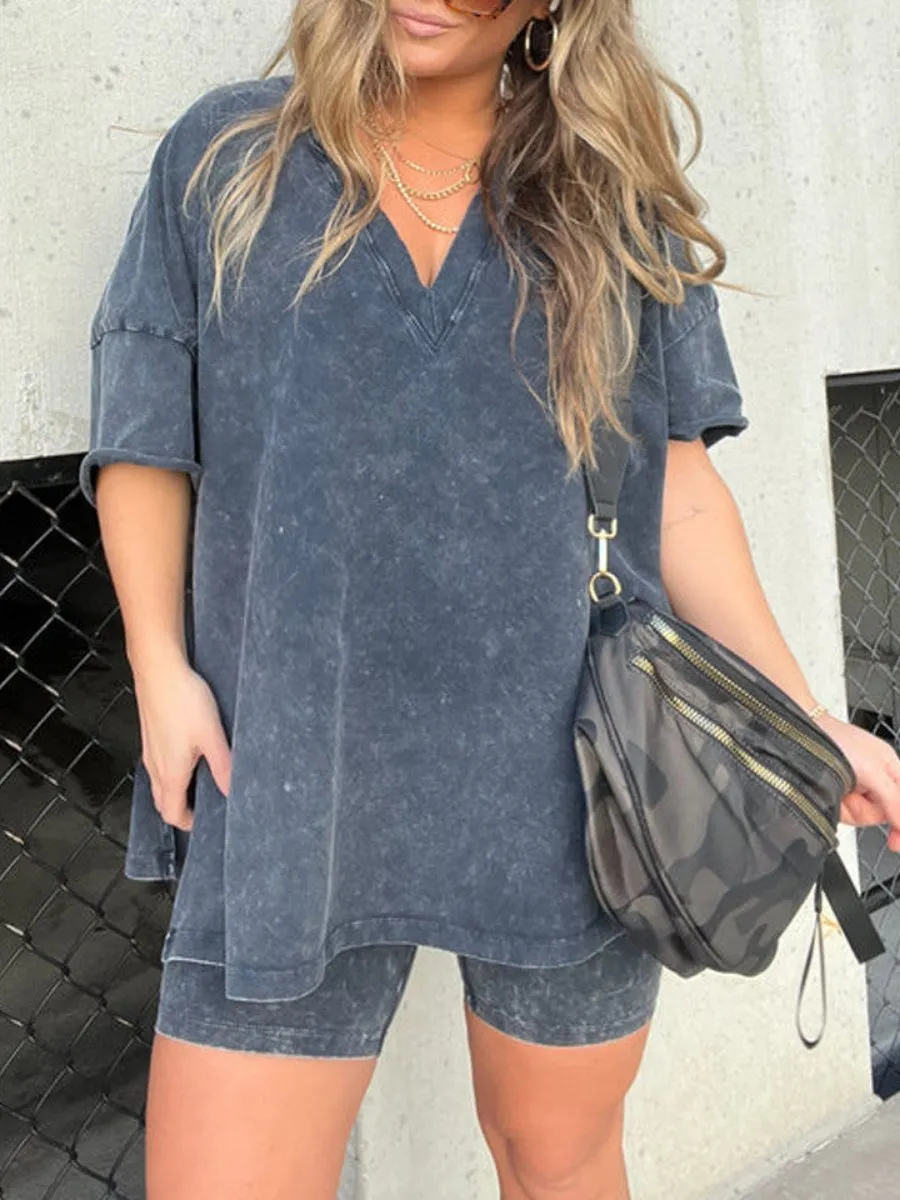 Giulia – Chic Vintage-Washed Summer Set for Women