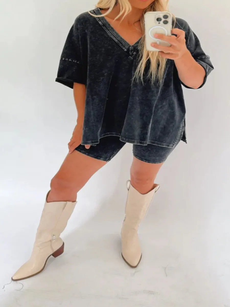 Giulia – Chic Vintage-Washed Summer Set for Women