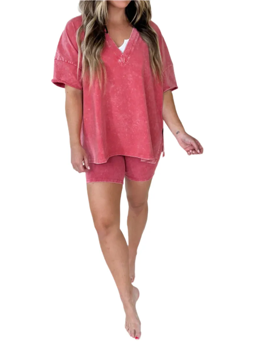 Giulia – Chic Vintage-Washed Summer Set for Women