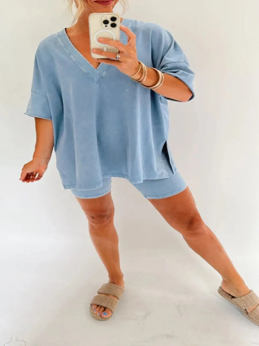 Giulia – Chic Vintage-Washed Summer Set for Women