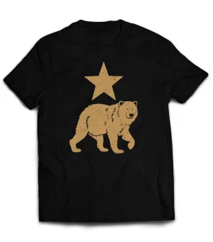 Golden Bear T-Shirt California's Bear in Gold with Star Above It  by Market Trendz