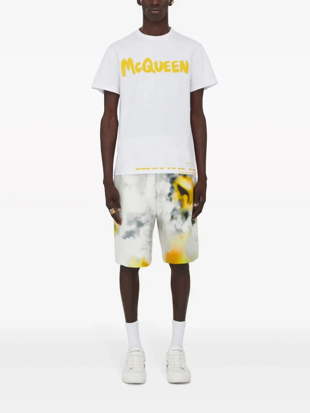 Graffiti Logo Print White T-shirt