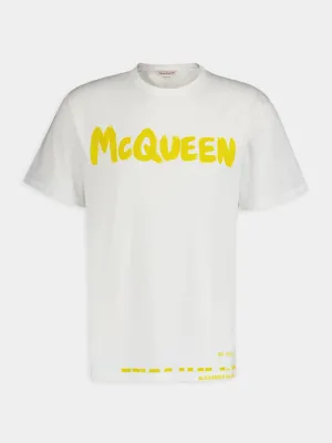 Graffiti Logo Print White T-shirt