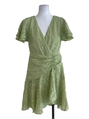 Green Textured Empire Dress