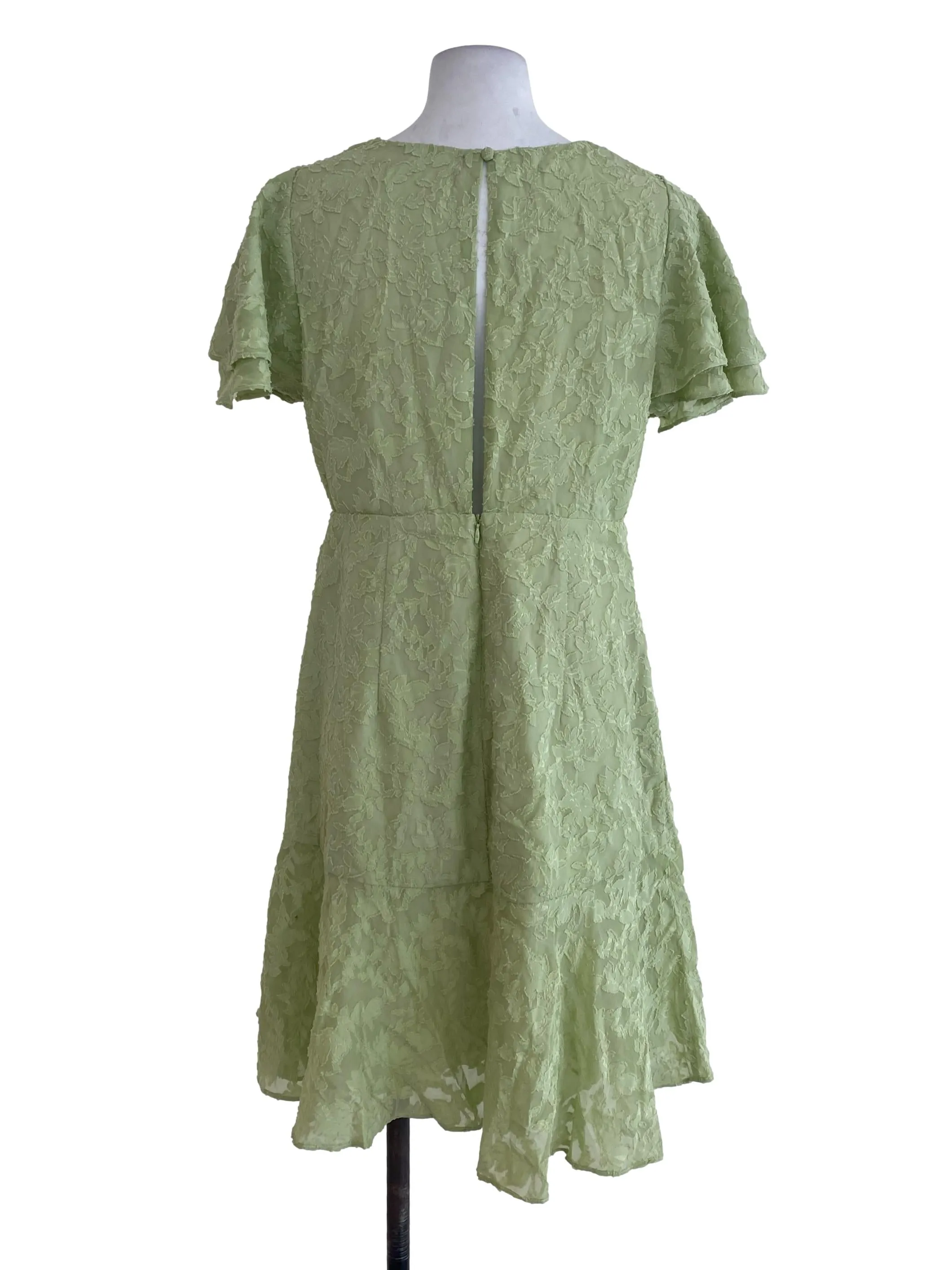 Green Textured Empire Dress