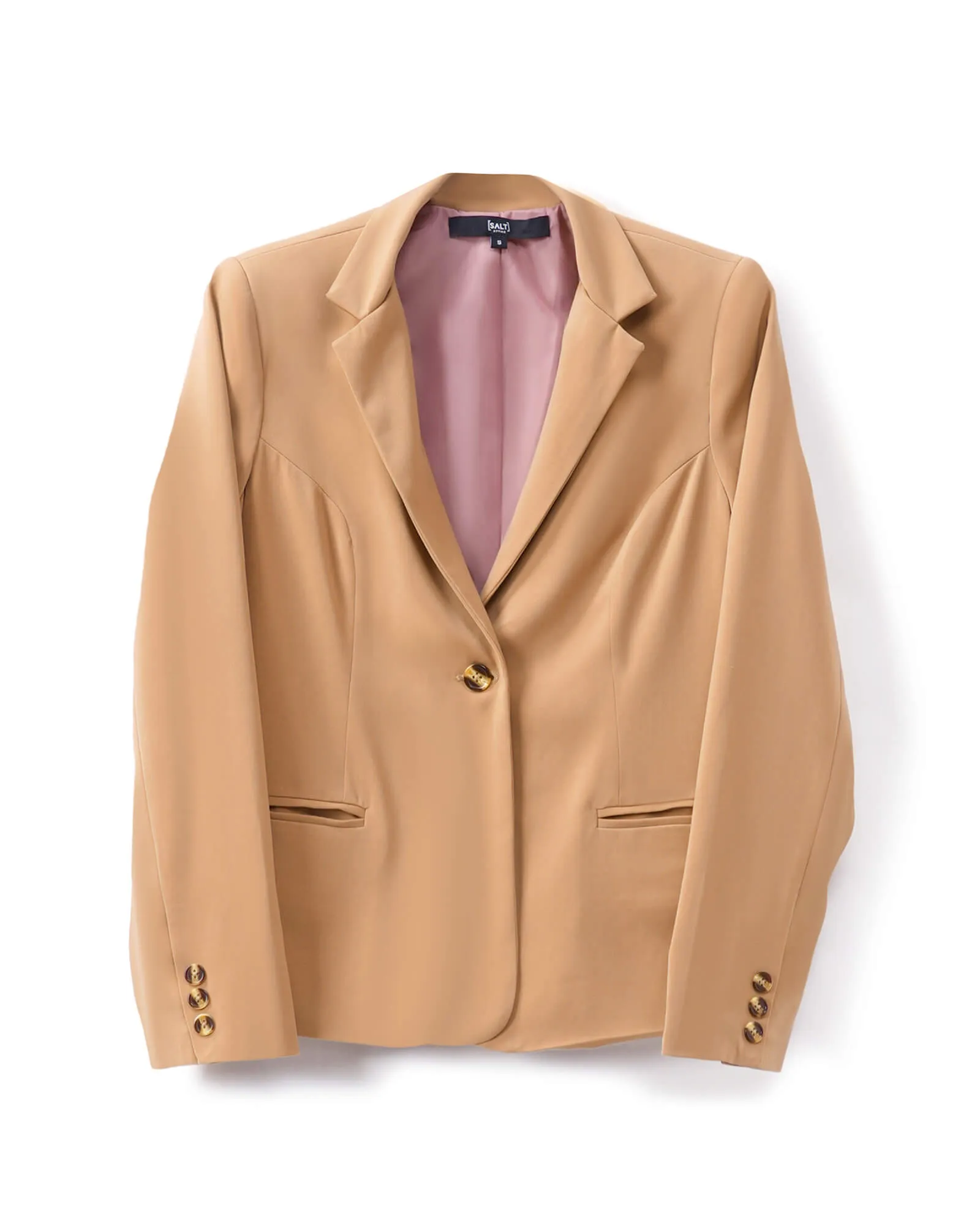 Gritty Single Breasted Blazer - Tan Brown