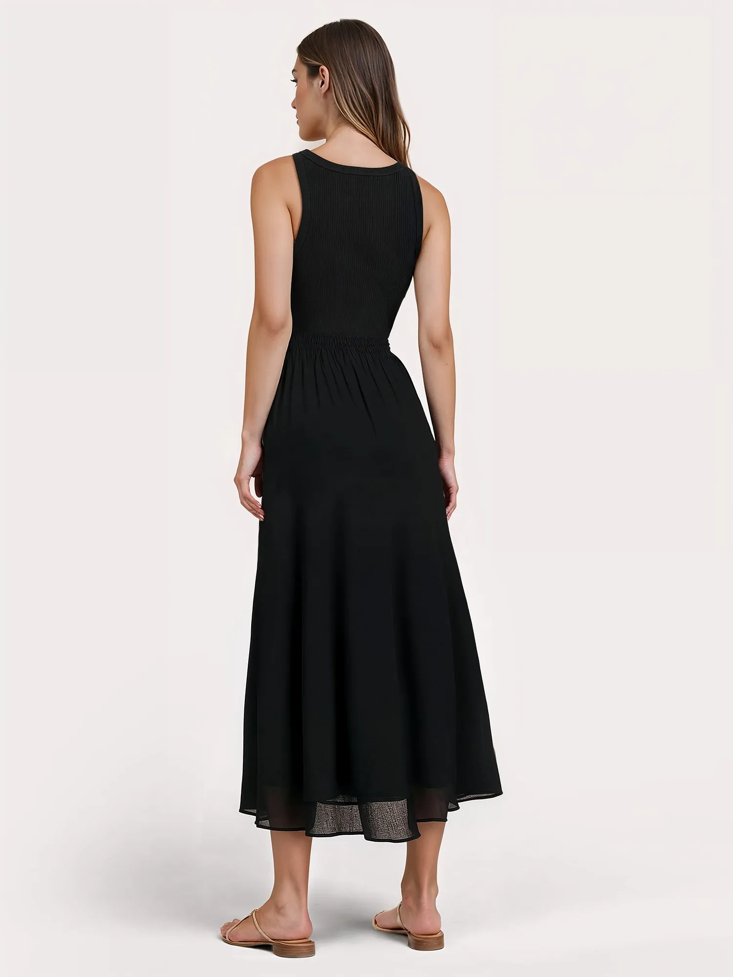 Halter Neck Fit Flare Midi Dress
