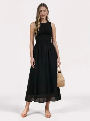 Halter Neck Fit Flare Midi Dress