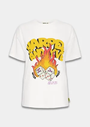 Harper & Yve Roll the dice t-shirt ecru