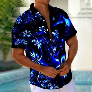 Hawaiian Floral 3D Print Bamboo Linen Short Sleeve Shirt 2406000156