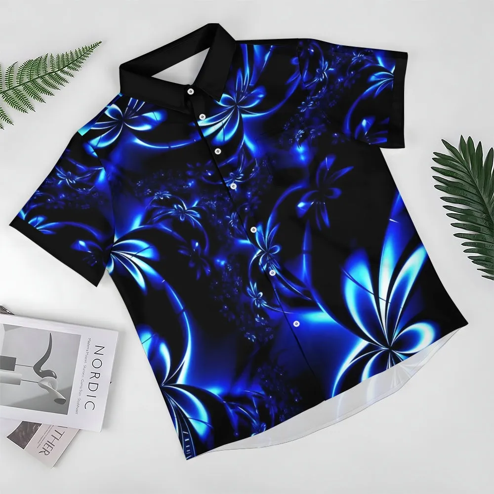 Hawaiian Floral 3D Print Bamboo Linen Short Sleeve Shirt 2406000156
