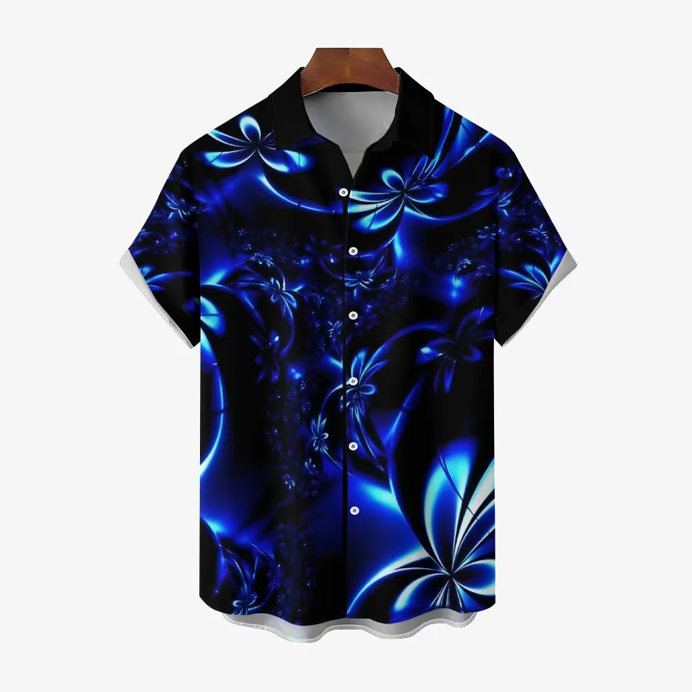 Hawaiian Floral 3D Print Bamboo Linen Short Sleeve Shirt 2406000156