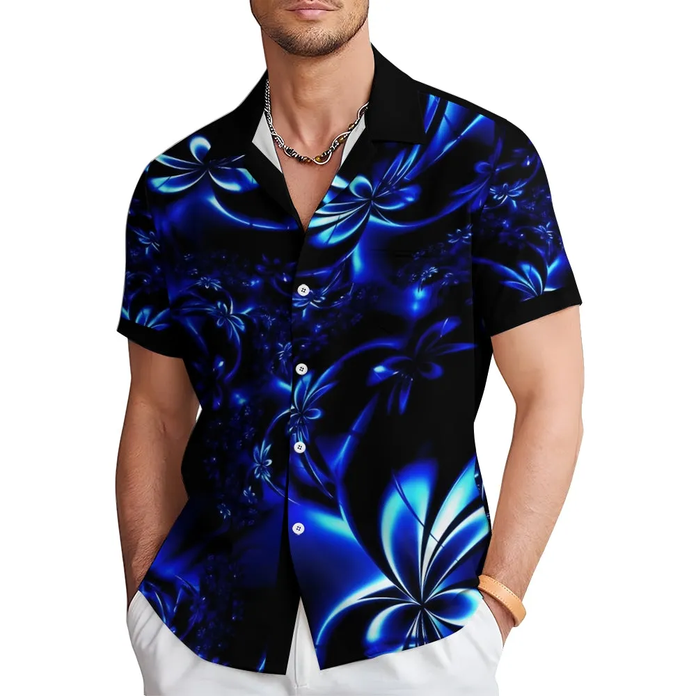 Hawaiian Floral 3D Print Bamboo Linen Short Sleeve Shirt 2406000156