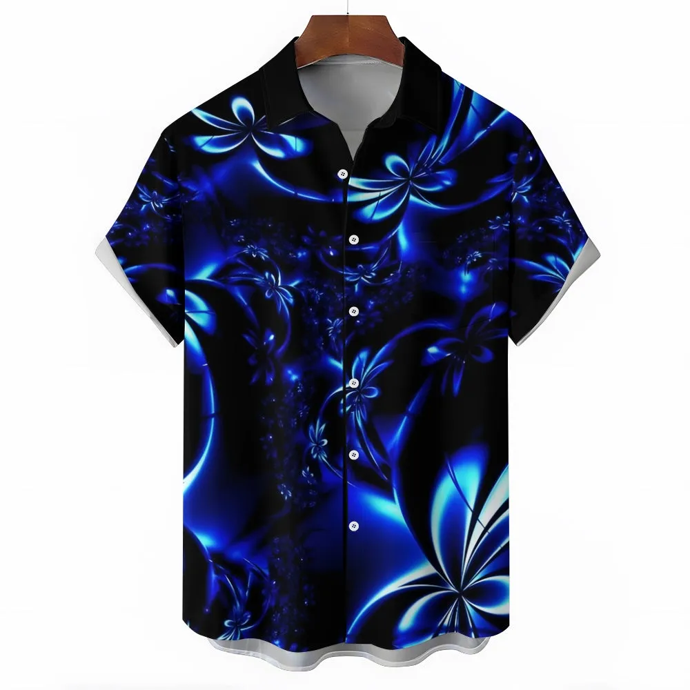 Hawaiian Floral 3D Print Bamboo Linen Short Sleeve Shirt 2406000156