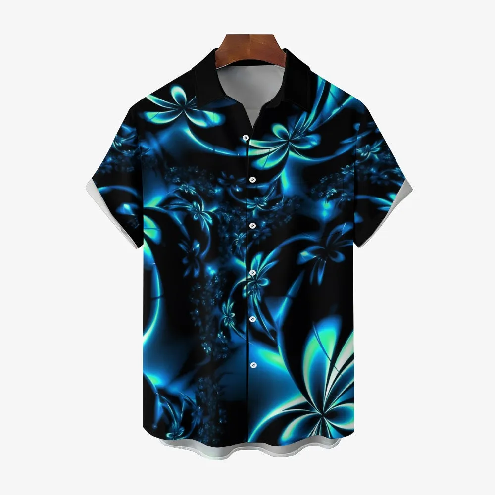 Hawaiian Floral 3D Print Bamboo Linen Short Sleeve Shirt 2406000156
