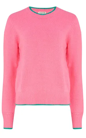 Helena Jumper Pink Contrast Tipping