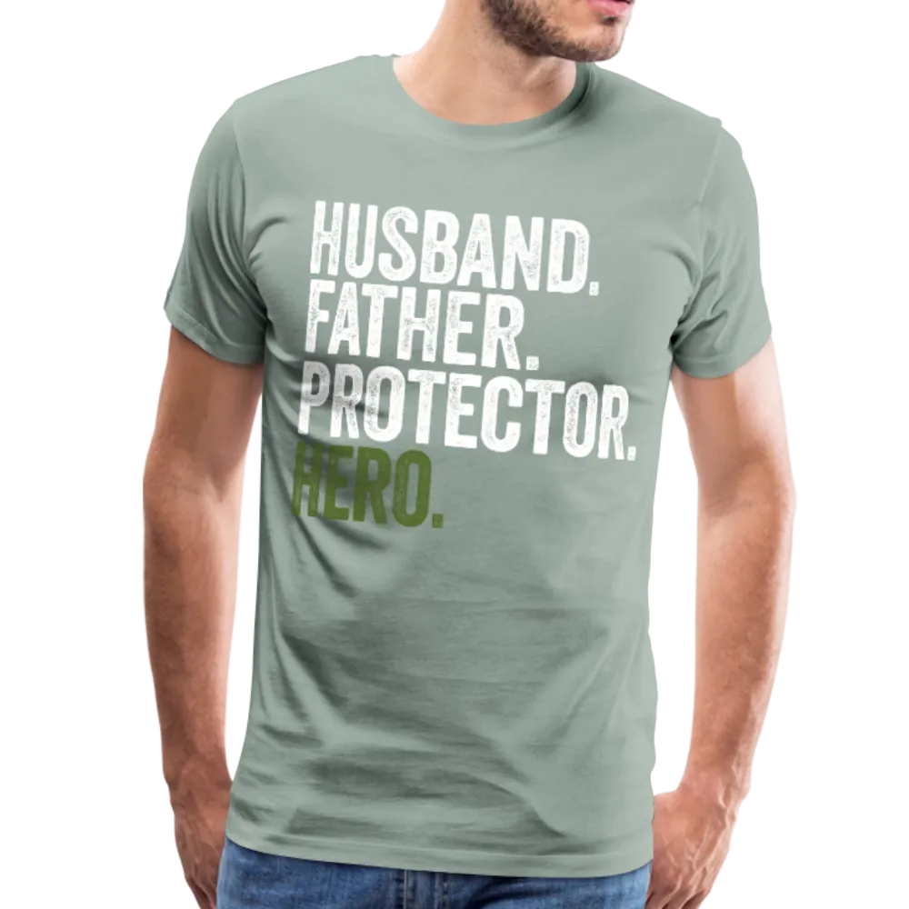 Husband Father Protector Hero Men's Premium T-Shirt (CK1884)