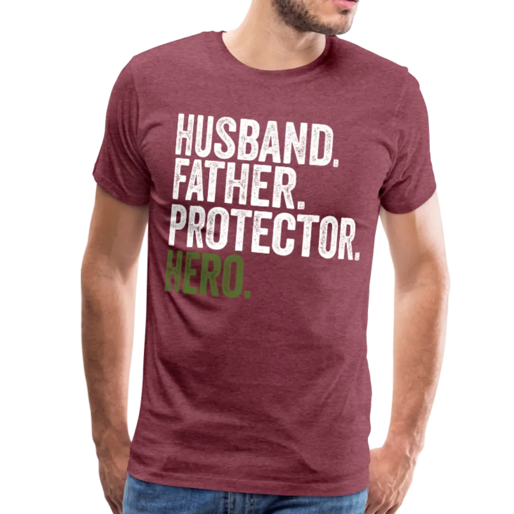Husband Father Protector Hero Men's Premium T-Shirt (CK1884)