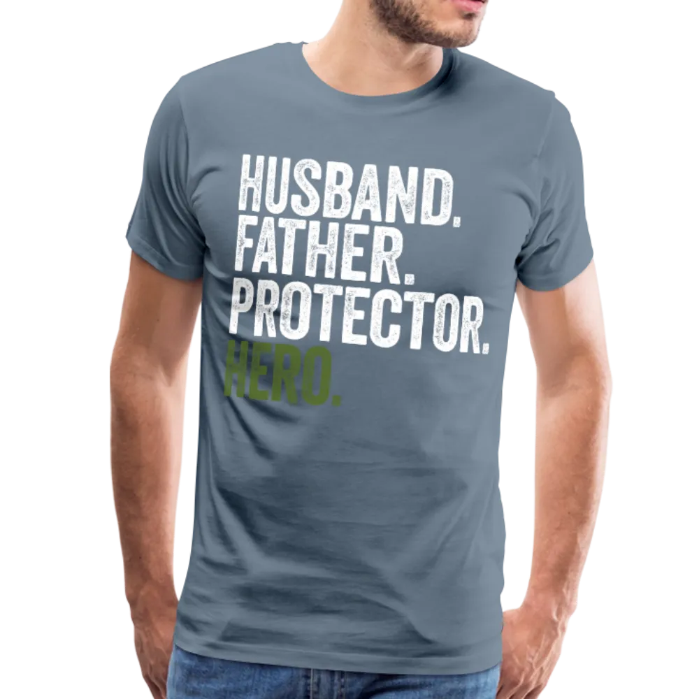 Husband Father Protector Hero Men's Premium T-Shirt (CK1884)