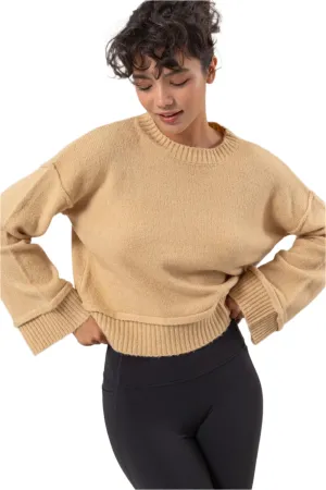 HYFVE Round Neck Dropped Shoulder Ribbed Sweater