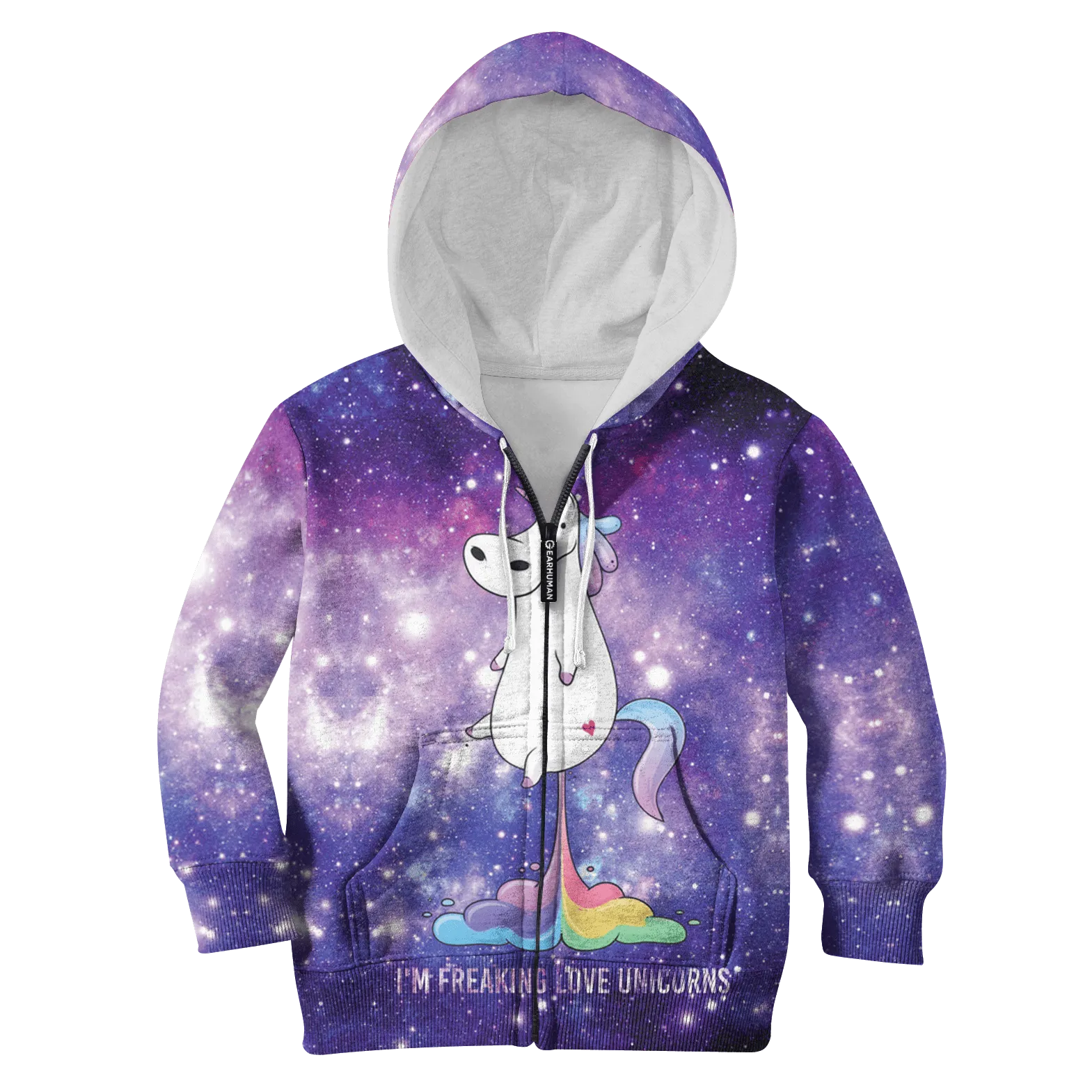 I AM FREAKING LOVE UNICORN Kid Custom Cosplay Hoodies Apparel