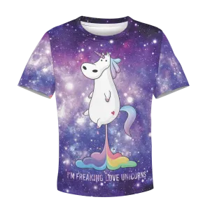 I AM FREAKING LOVE UNICORN Kid Custom Cosplay Hoodies Apparel