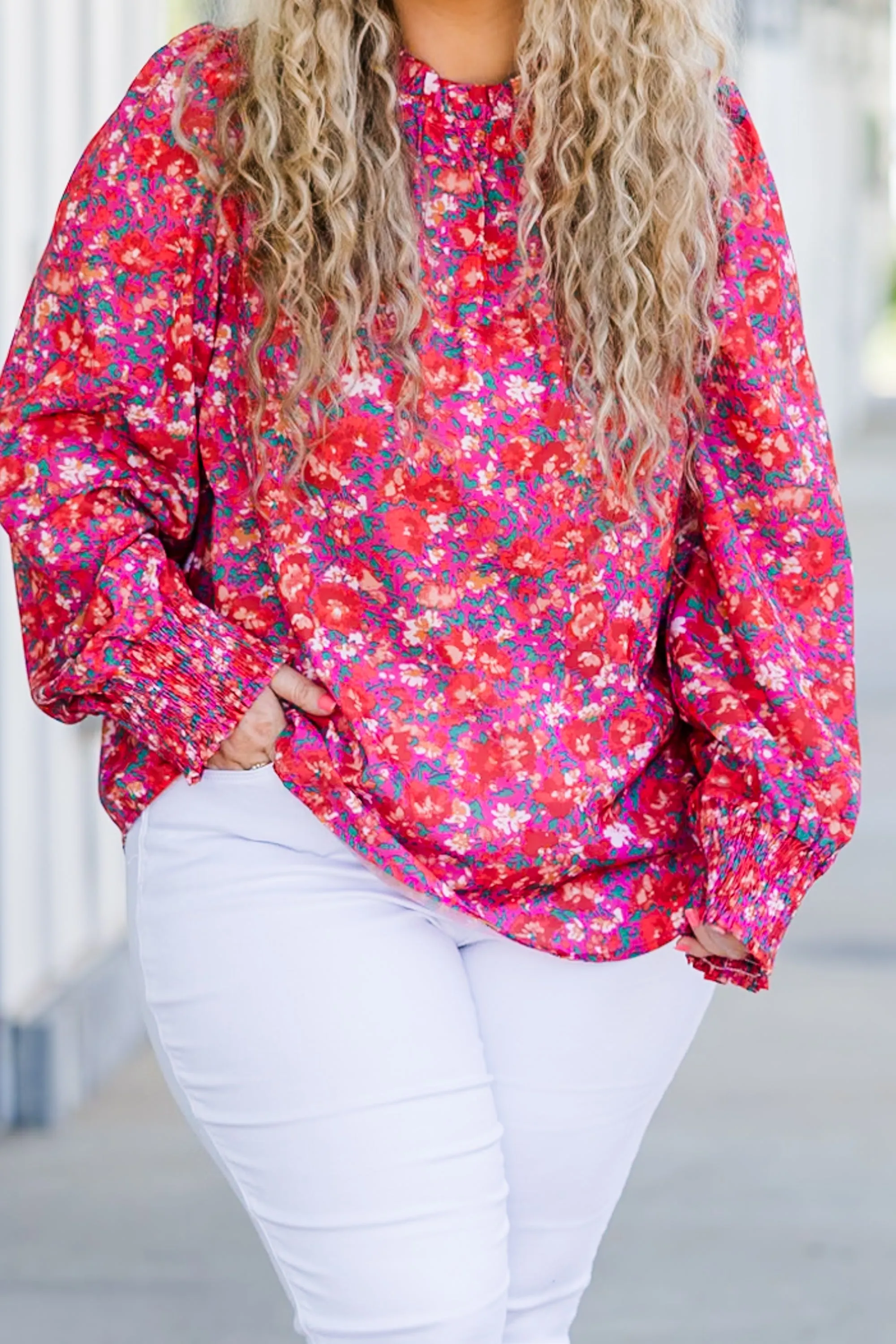 In The Warm Spring Air Top, Pink Floral