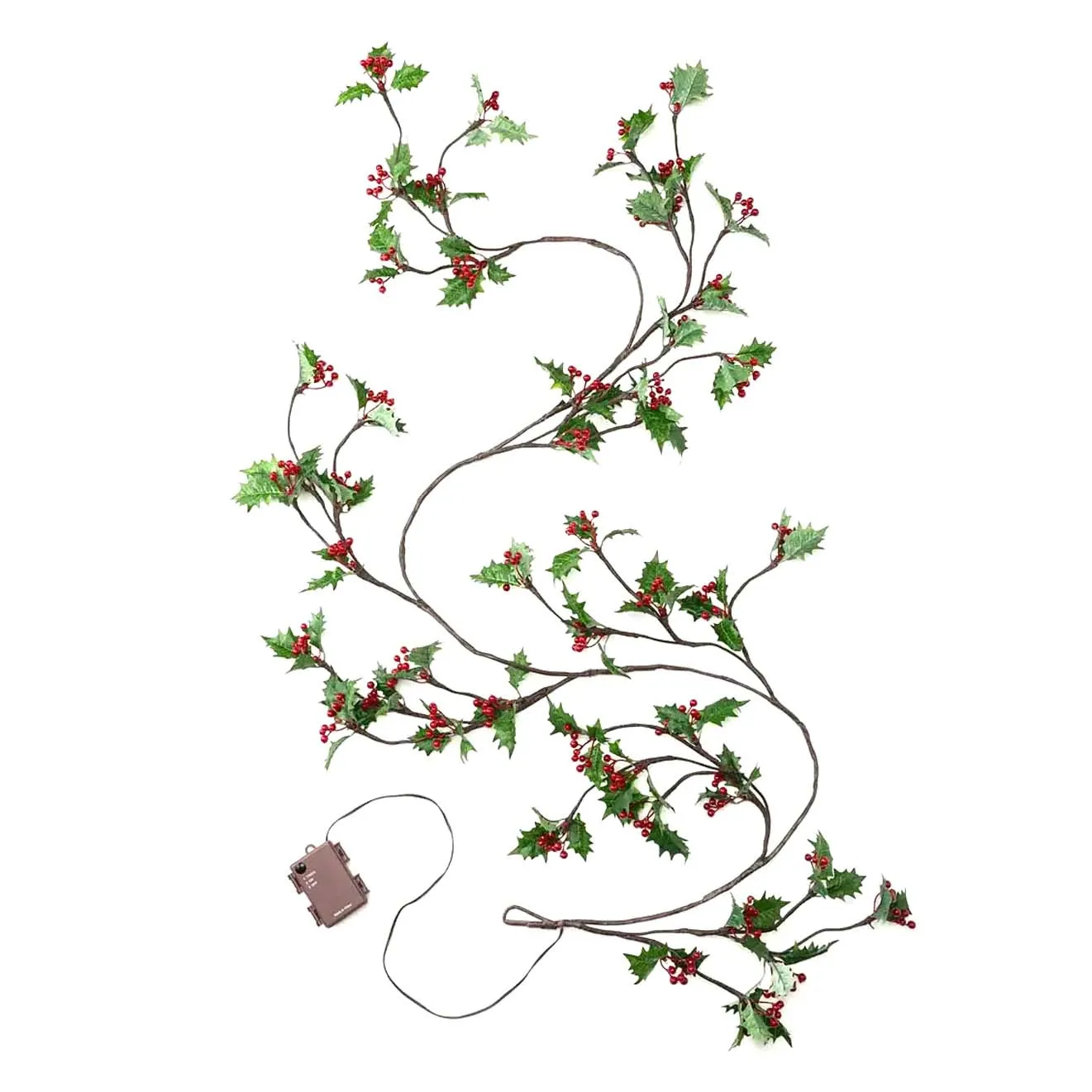 Indoor/Outdoor Holly and Berry Lighted Holiday Garland