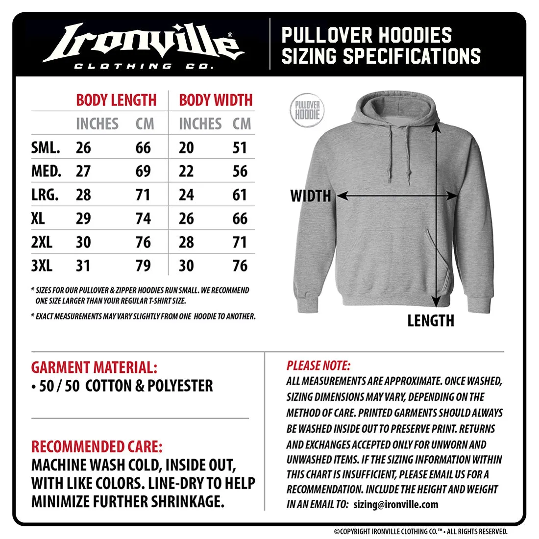 Ironville BEND THE BAR Pullover Hoodie Sweatshirt