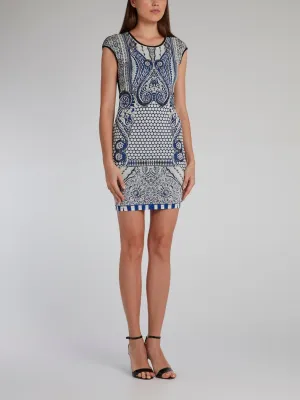 Jacquard Print Bodycon Dress