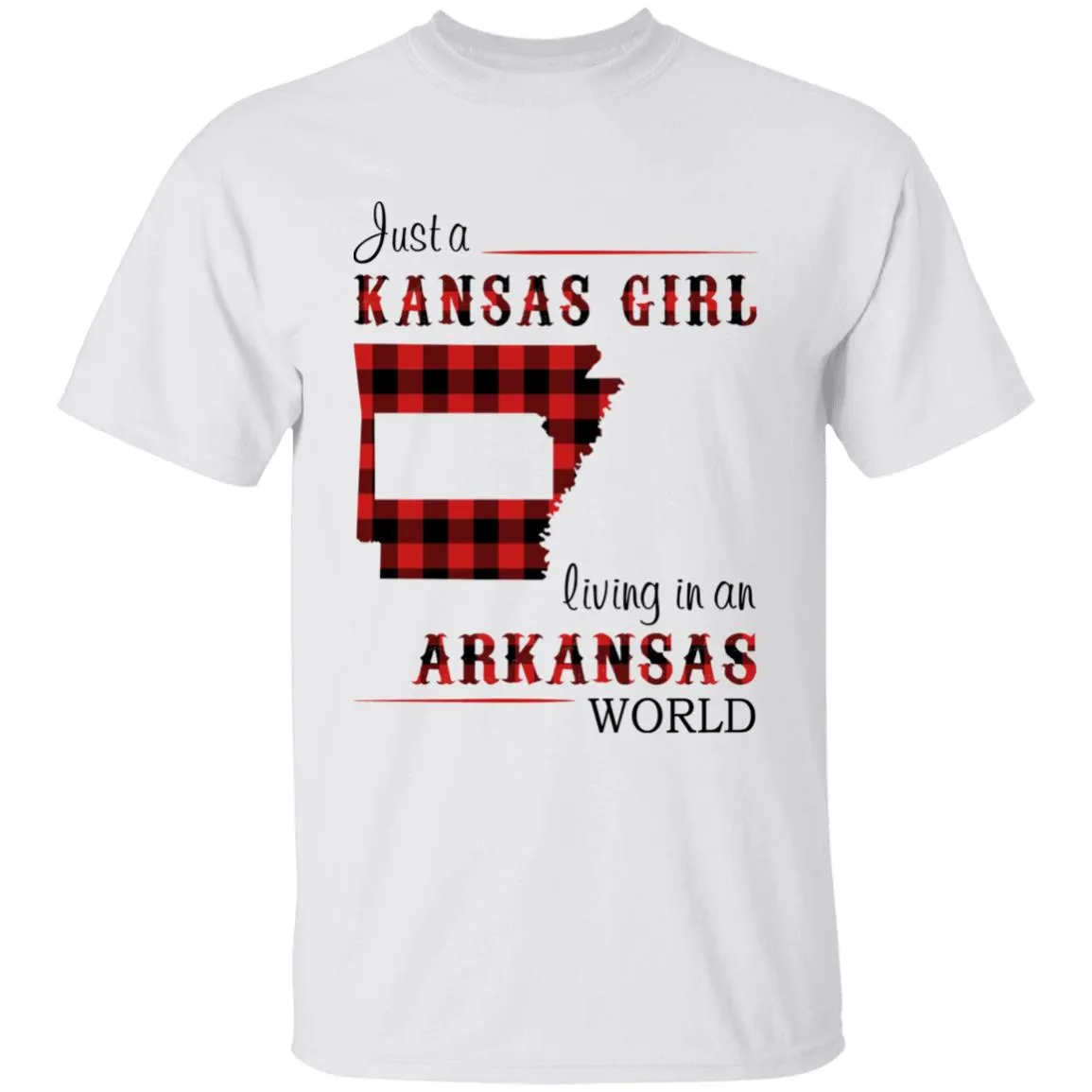 Just A Kansas Girl Living In An Arkansas World T-shirt