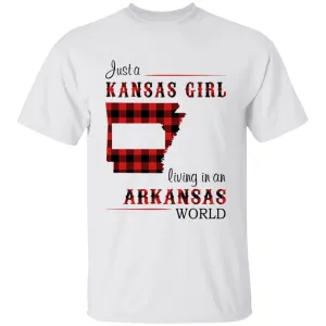 Just A Kansas Girl Living In An Arkansas World T-shirt