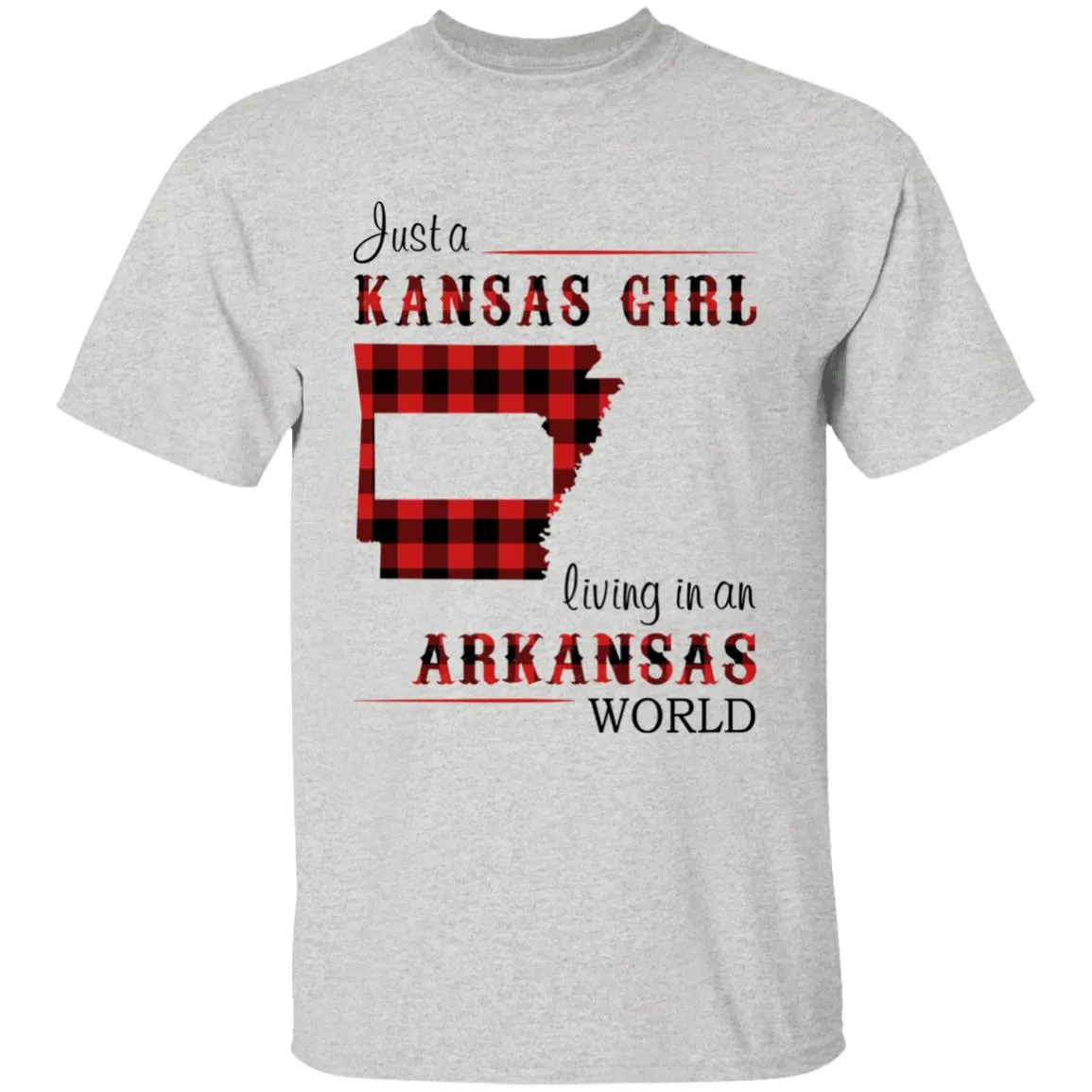 Just A Kansas Girl Living In An Arkansas World T-shirt